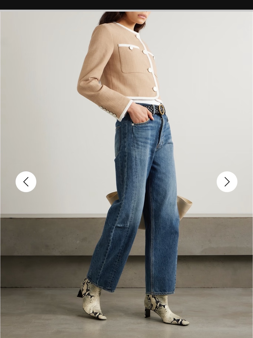 Veronica Beard Medium Blue saddle high rise barrel leg denim 27 Jeans